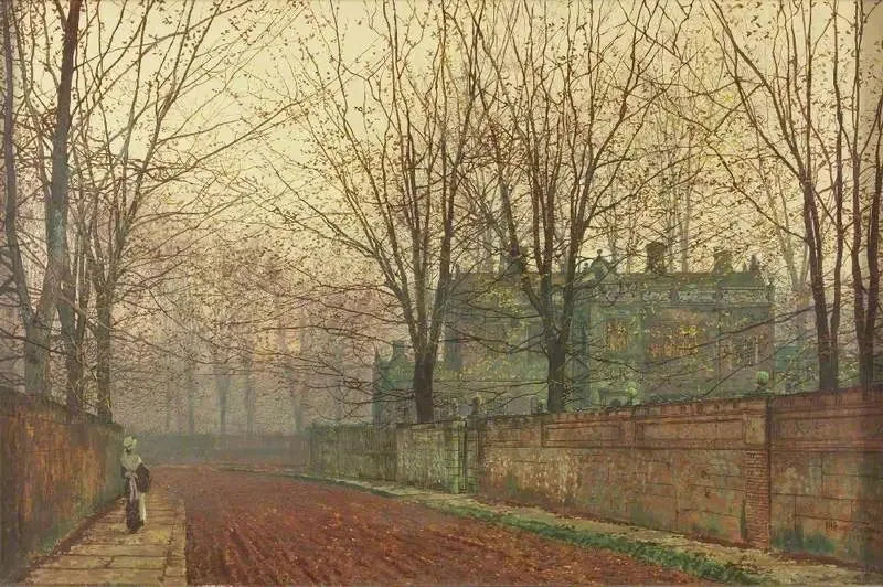 Novembermorgon, Knostrop Hall, Leeds - John Atkinson Grimshaw