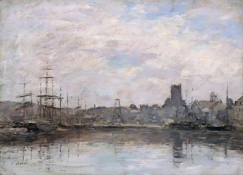 Septembermorgon: Fécamps hamn - Eugène Boudin