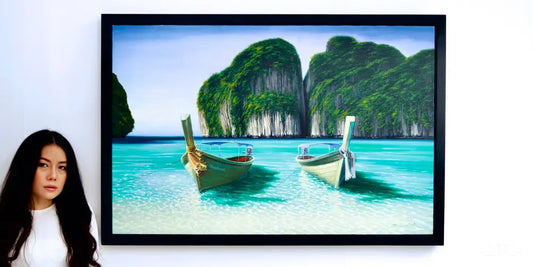 Maya Bay - Kampon | 120 X 75 cm Reproductions de tableaux à la peinture à l’huile