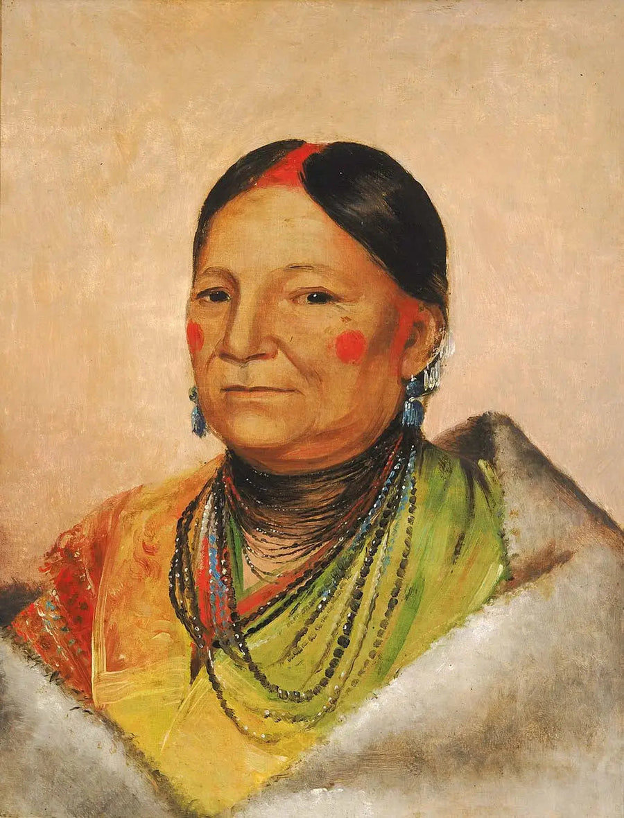 Mee-chéet-e-neuh, den sårade björnens axel, chefens fru - George Catlin