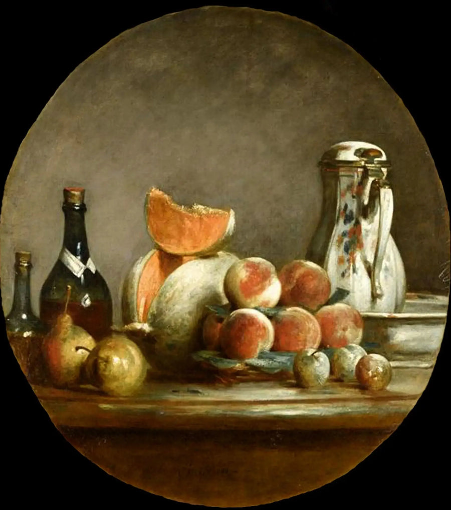 Melon, Päron, Persikor och Plommon - Jean Simeón Chardin