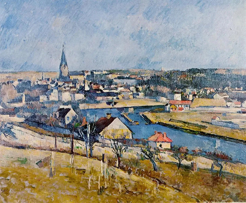Melun sedd från Le Mée-sur-Seine - Paul Cézanne