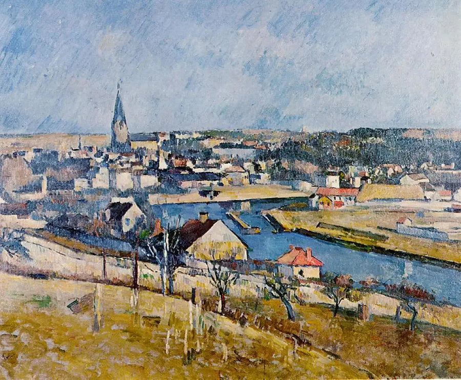 Melun sedd från Le Mée-sur-Seine - Paul Cézanne