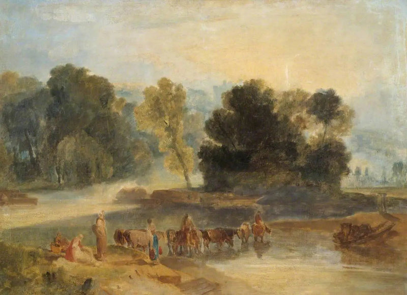 Män med hästar som korsar en flod - J. M. W. Turner