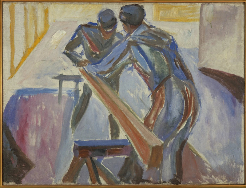 Snickare i ateljén - Edvard Munch