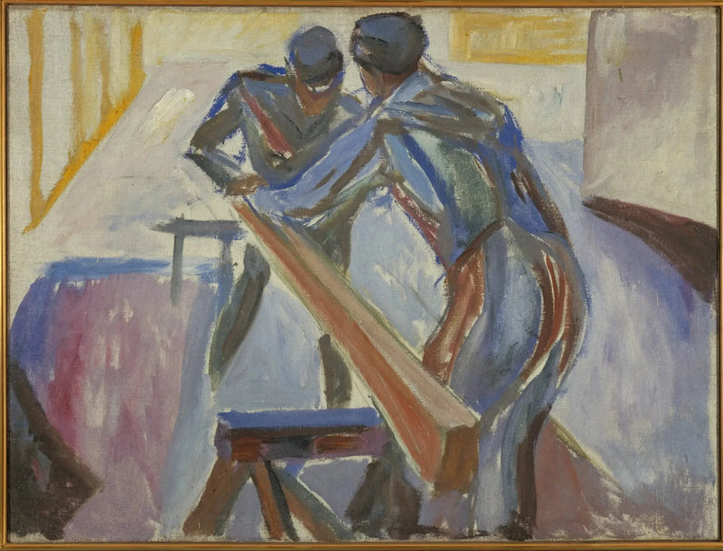 Snickare i ateljén - Edvard Munch