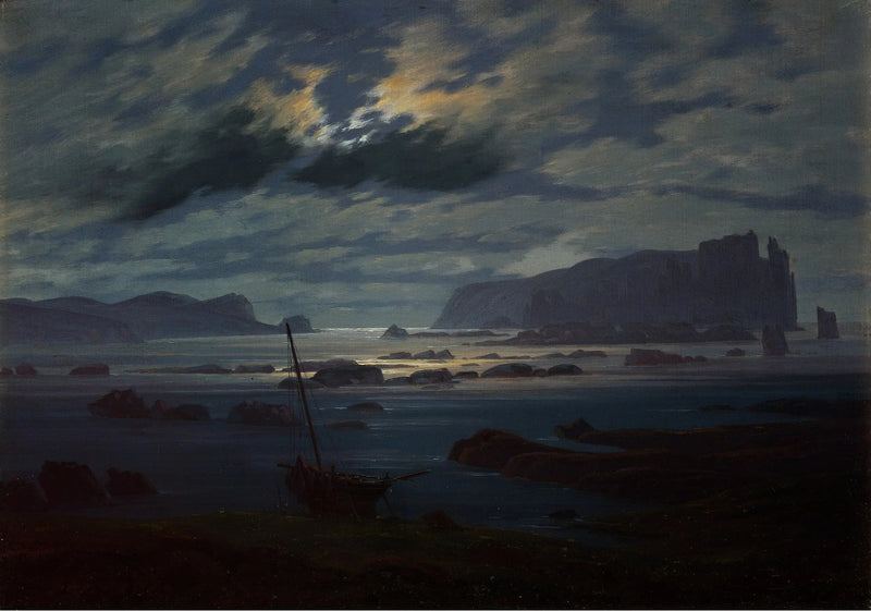 Nordsjön i månsken - Caspar David Friedrich
