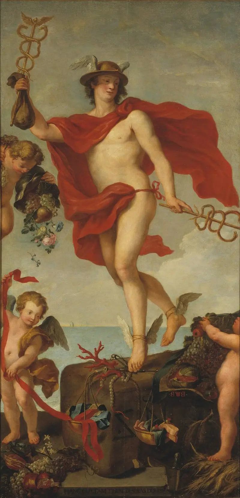 Mercurium i avgång från Antwerpen. Fragment av ett större konstverk. - Peter Paul Rubens