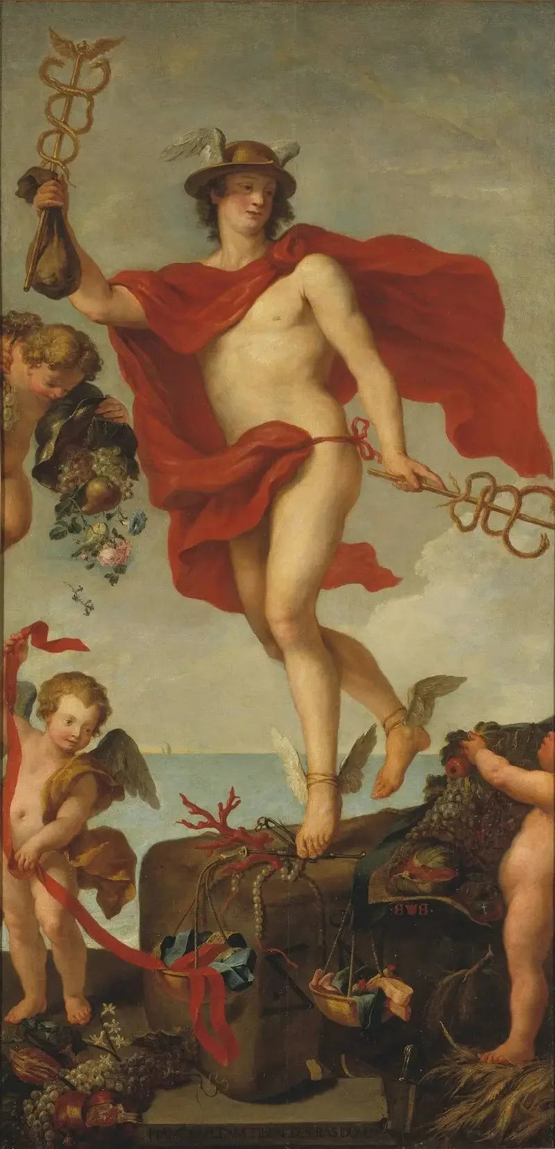 Mercurium i avgång från Antwerpen. Fragment av ett större konstverk. - Peter Paul Rubens