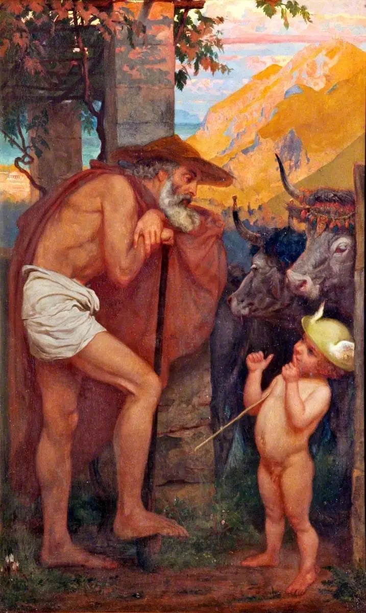 Mercure stjäl gudarnas boskap - Edward Poynter