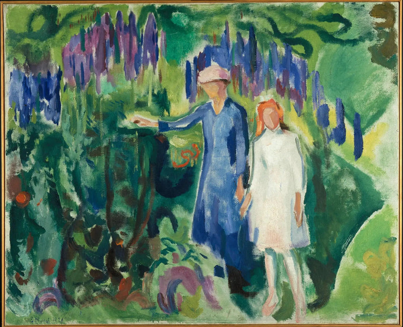 Mor och Dotter i trädgården - Edvard Munch