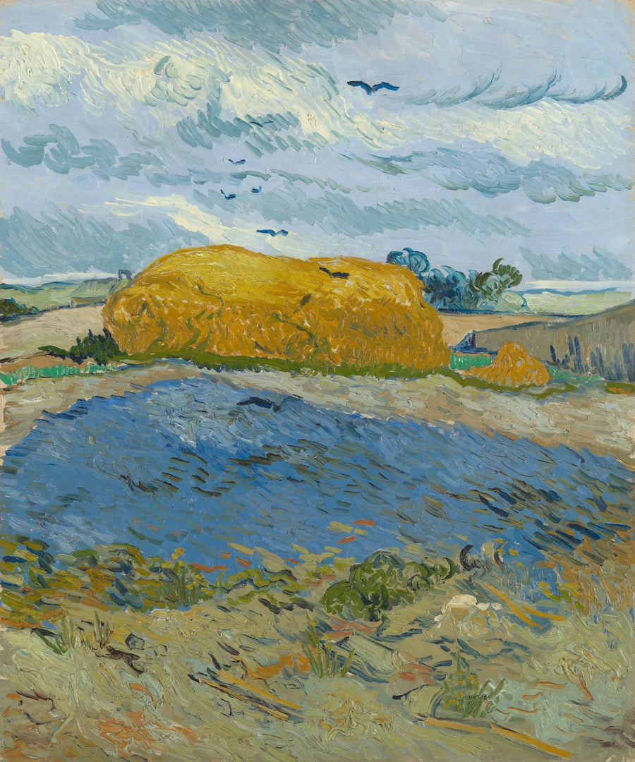 Höbalar under en regnig himmel - Vincent van Gogh