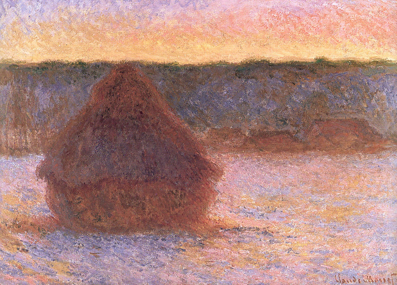 Slipsten, solnedgång, vinter W1282 - Claude Monet