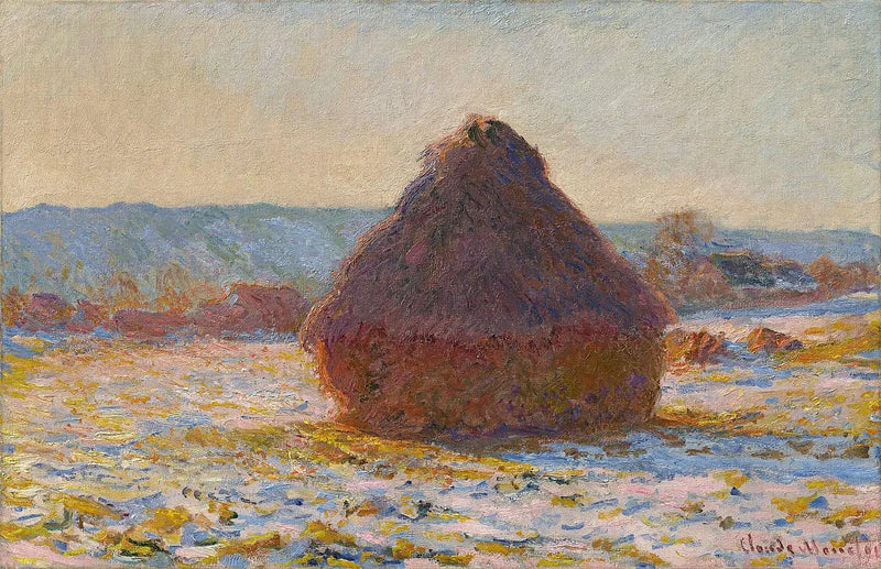 Kvarn, snöeffekt, sol - Claude Monet