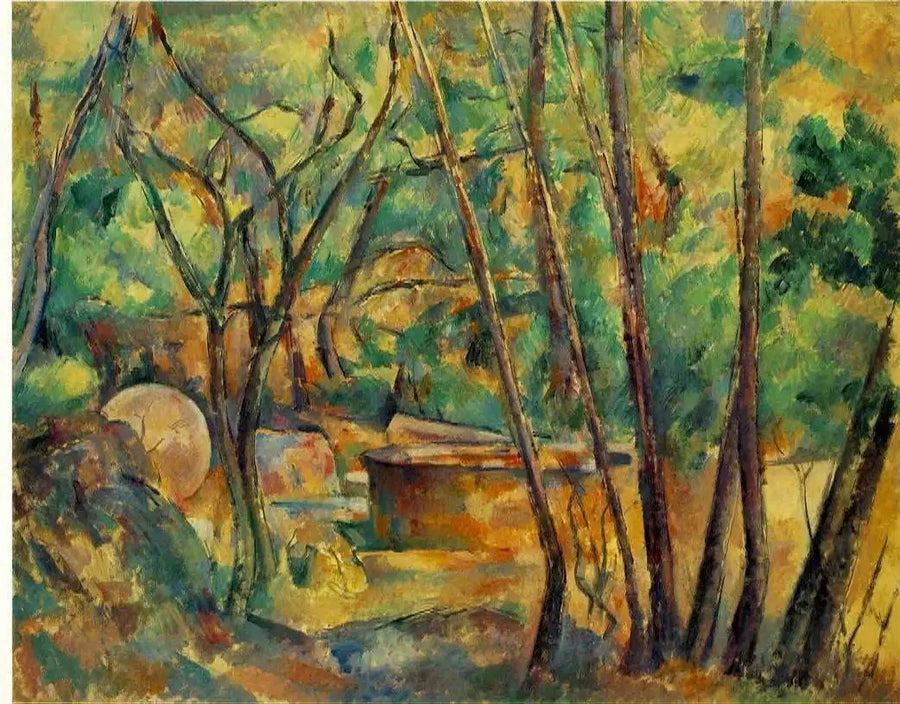 Kvarn och cistern i skogsdunge - Paul Cézanne