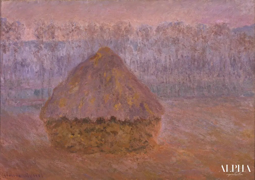 Meule, hiver, temps brumeux - Claude Monet - Reproductions de tableaux et peintures haut de gamme