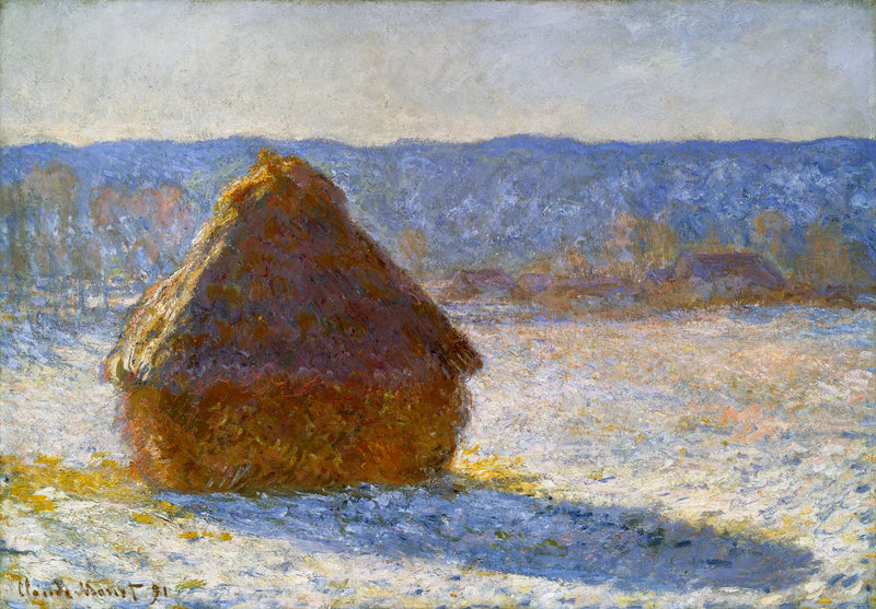 Slipskiva, snöeffekt, på morgonen W1280 - Claude Monet