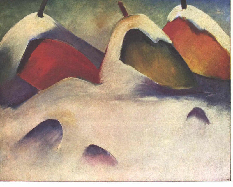 Högar av hö i snön - Franz Marc
