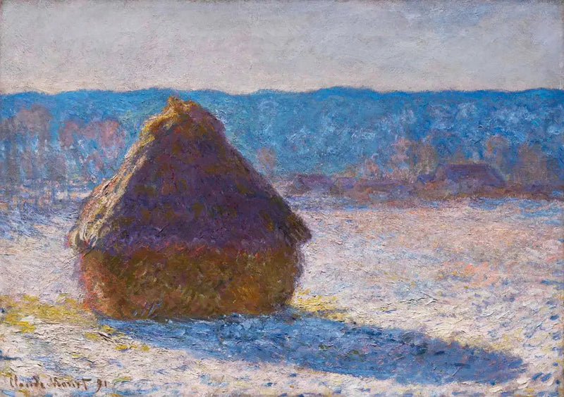 Kvarnar, snöeffekt, på morgonen - Claude Monet