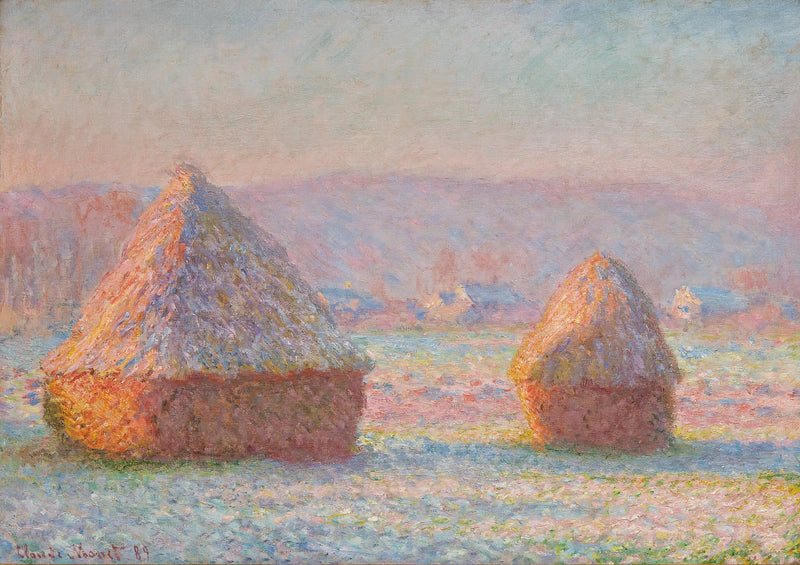 Les Meules, vit gelé effekt W1215 - Claude Monet