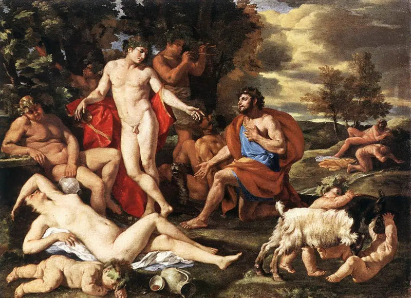 Midas framför Bacchus - Nicolas Poussin