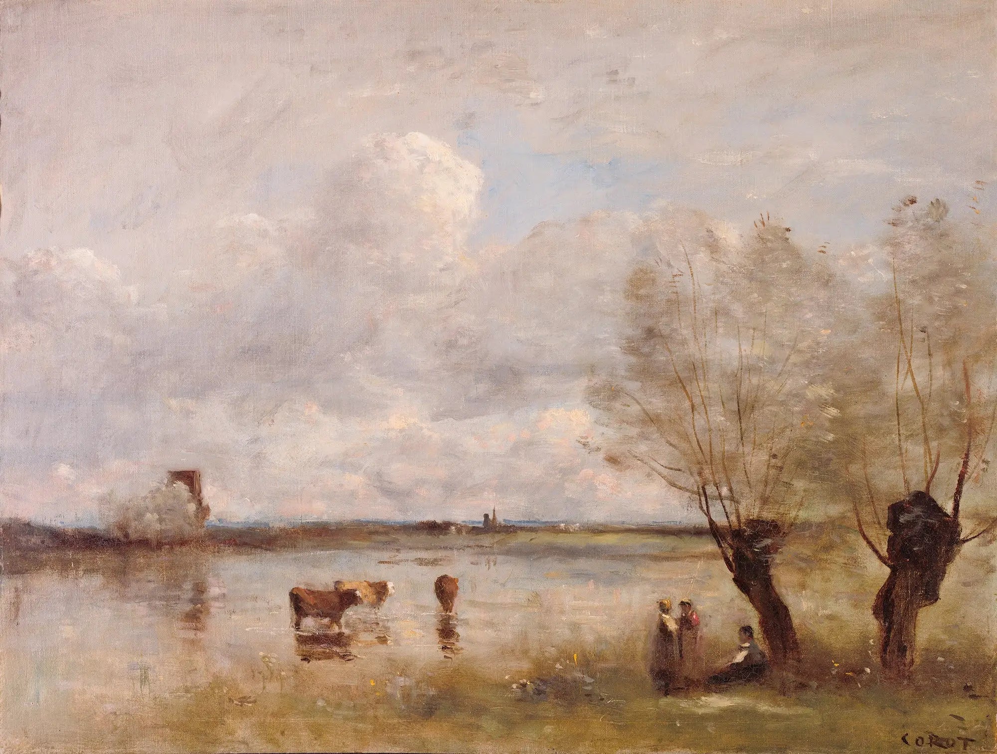 Midi - Jean-Baptiste Camille Corot image 1 reproduction de peinture à l’huile
