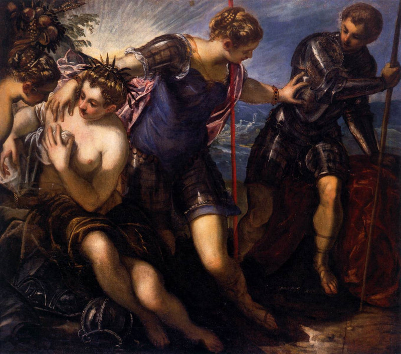 Minerve avleder Mars från fred och välstånd - Jacopo Tintoretto
