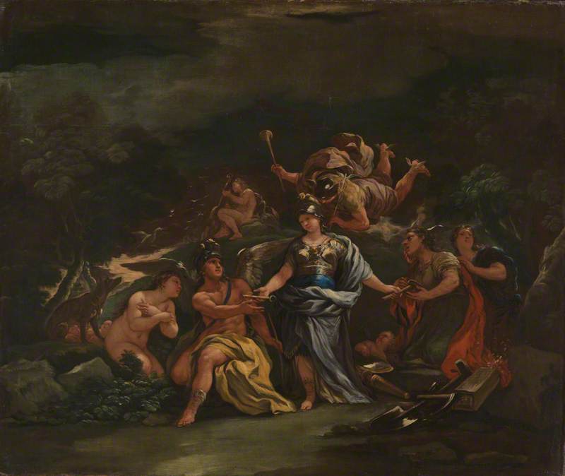 Minerve, konst- och vetenskapsbeskyddare - Luca Giordano