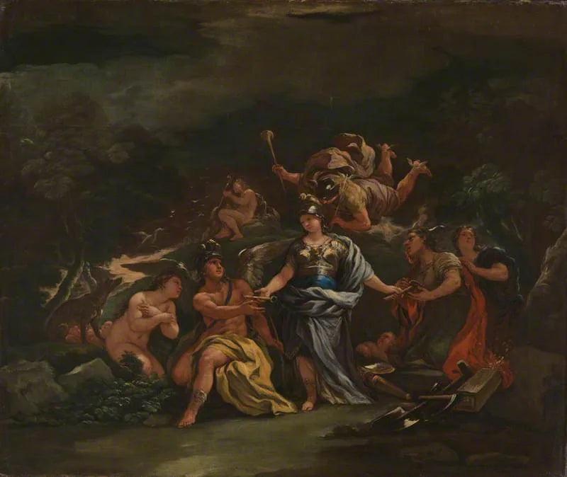 Minerve, konst- och vetenskapsbeskyddare - Luca Giordano