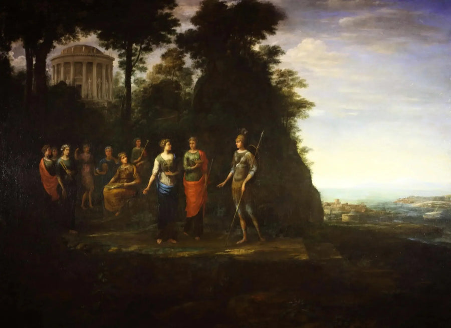Minerve som besöker musorna på Parnassusberget - Claude Lorrain