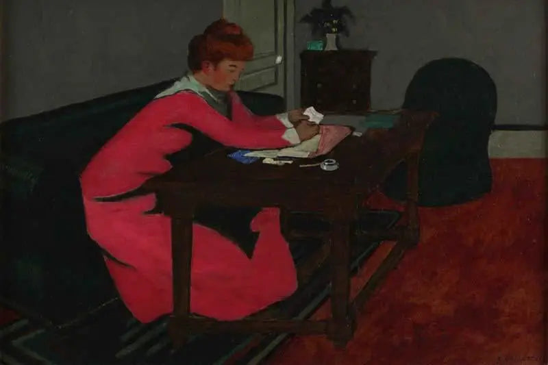 Misia vid sitt skrivbord - Félix Vallotton