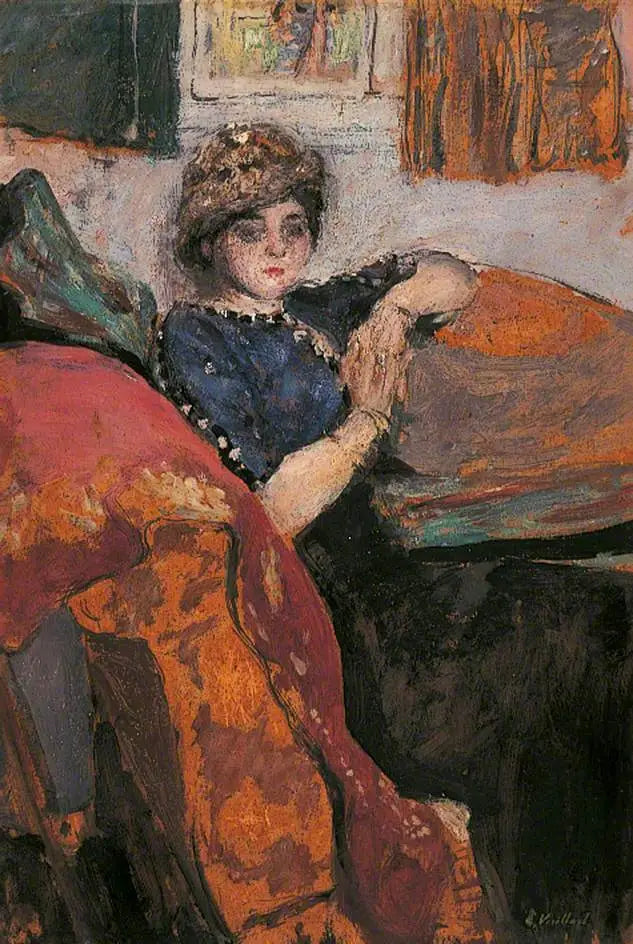 Mlle Nathanson i konstnärens ateljé - Édouard Vuillard