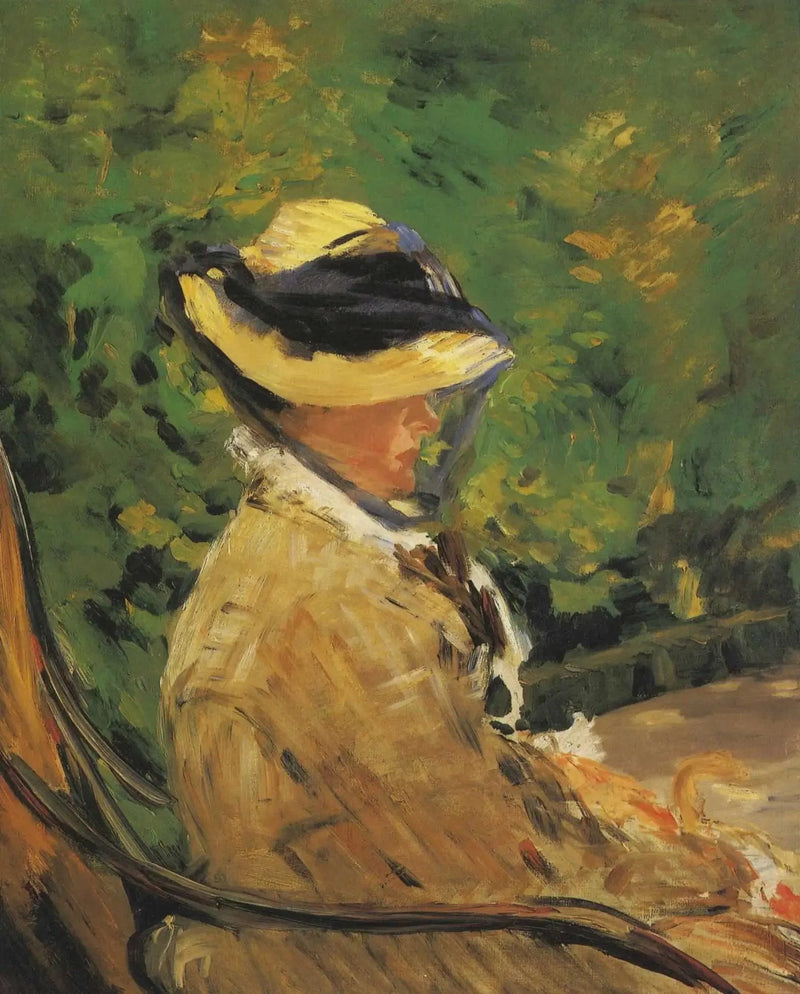 Fru Édouard Manet i Bellevue-trädgården - Édouard Manet