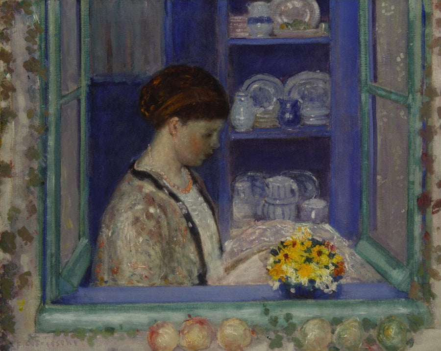Mme Frieseke vid köksfönstret - Frederick Carl Frieseke