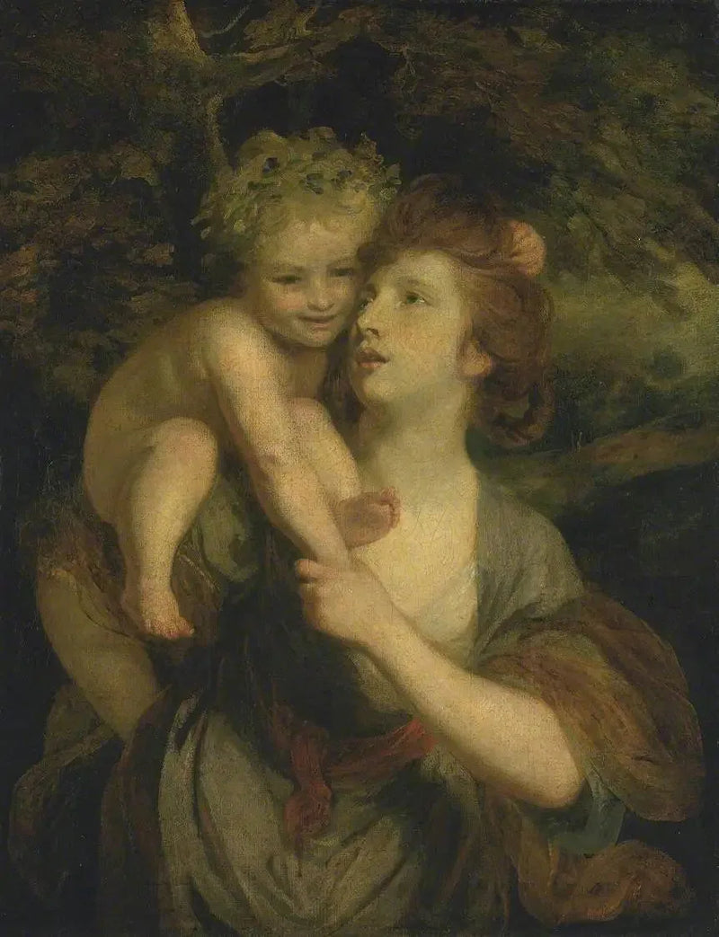 Fru Hartley som nymf med en ung Bacchus - Joshua Reynolds