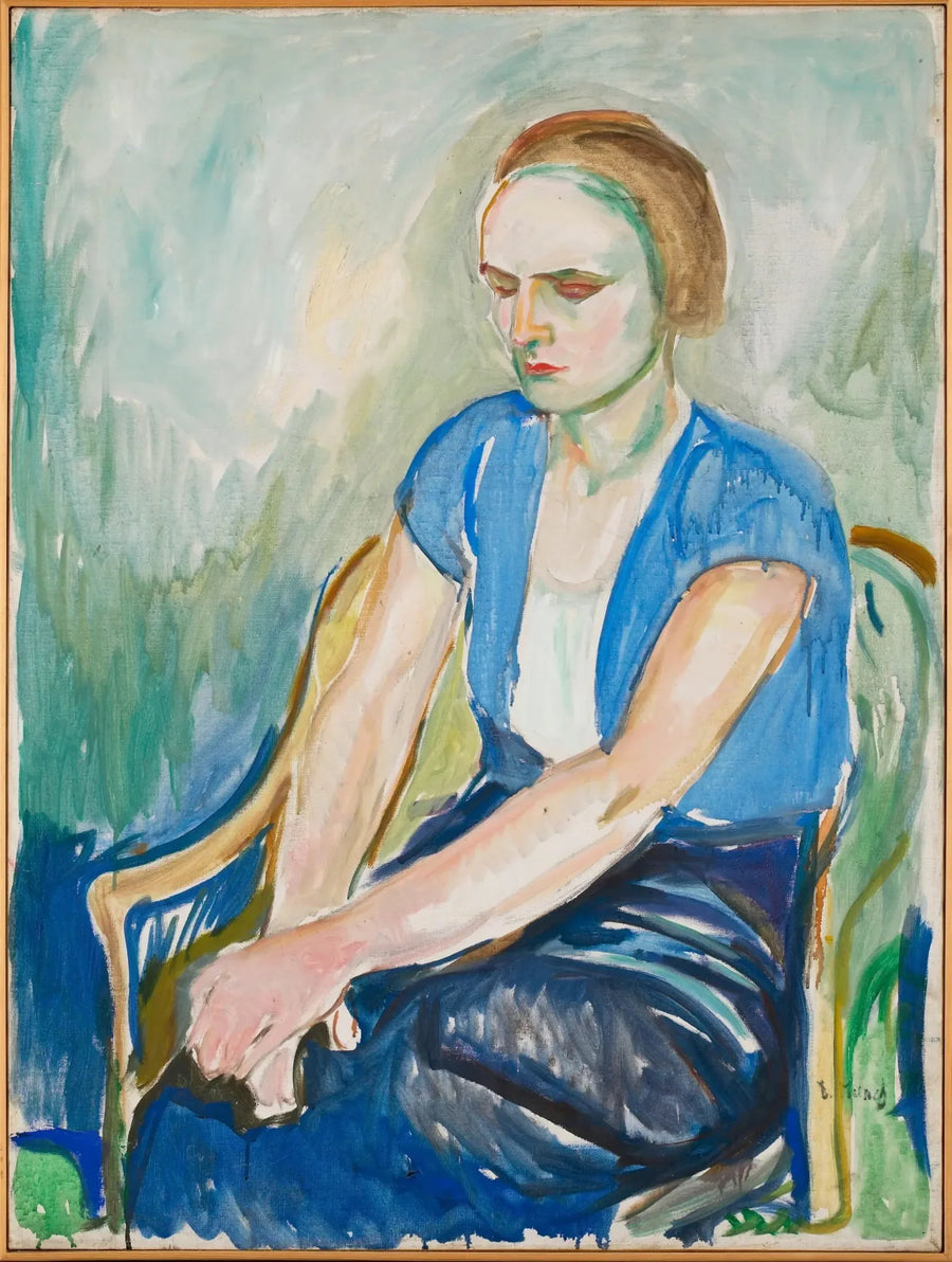 Modell med händerna på knäna - Edvard Munch