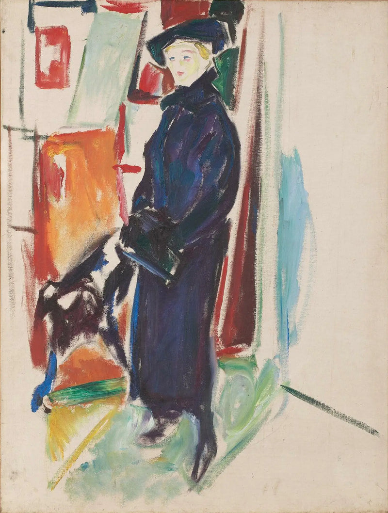 Modell med hatt och kappa - Edvard Munch
