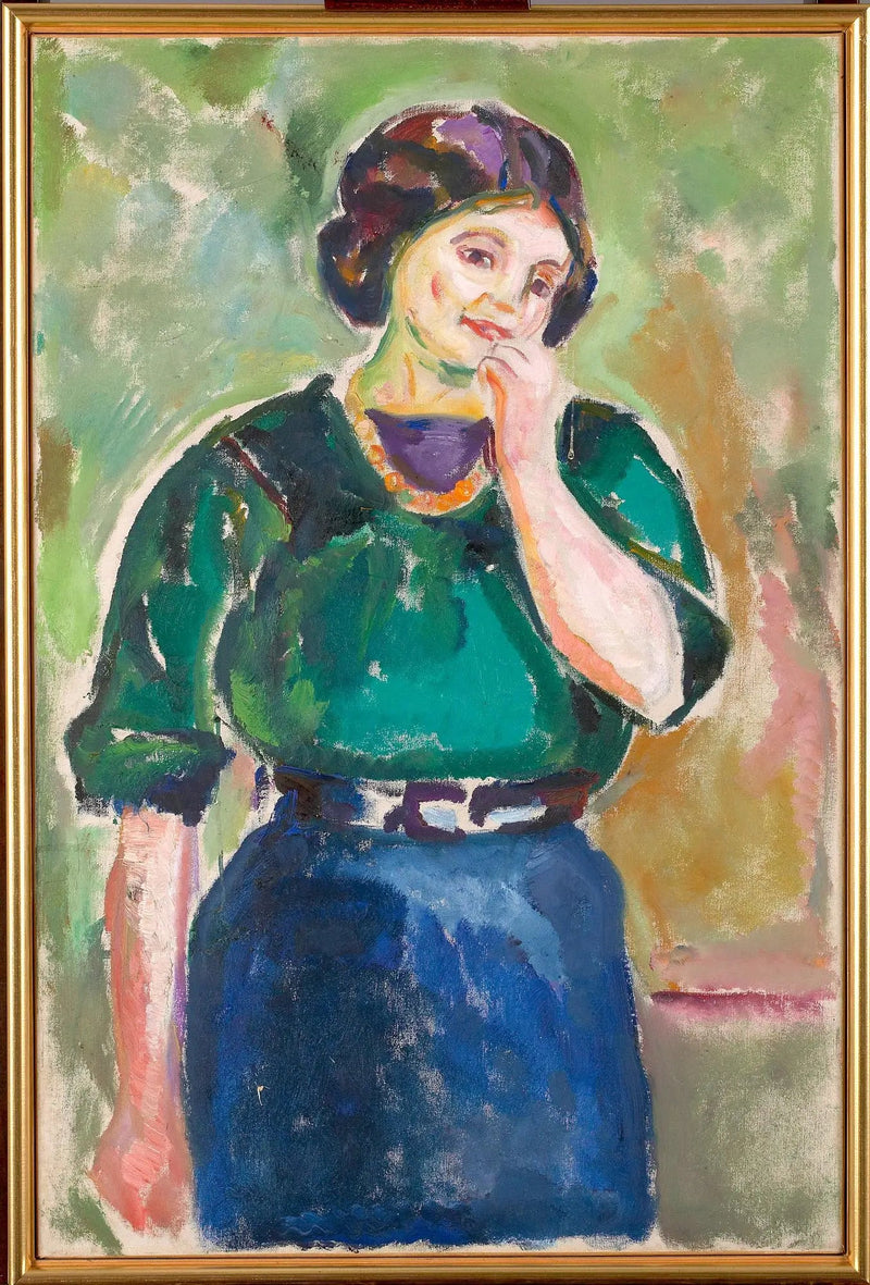 Modell i grönt och blått - Edvard Munch