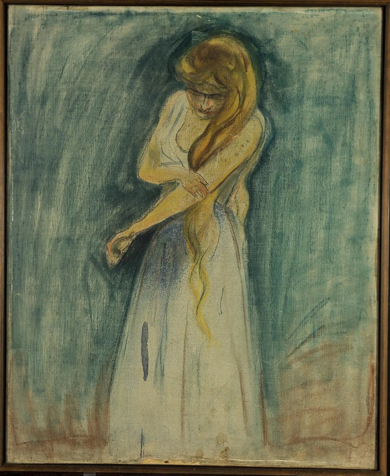 Modell som kliar sig på armarna - Edvard Munch