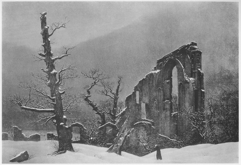 Munk i snön - Caspar David Friedrich