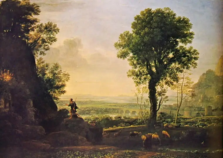 Mosé som betraktar den brinnande busken - Claude Lorrain