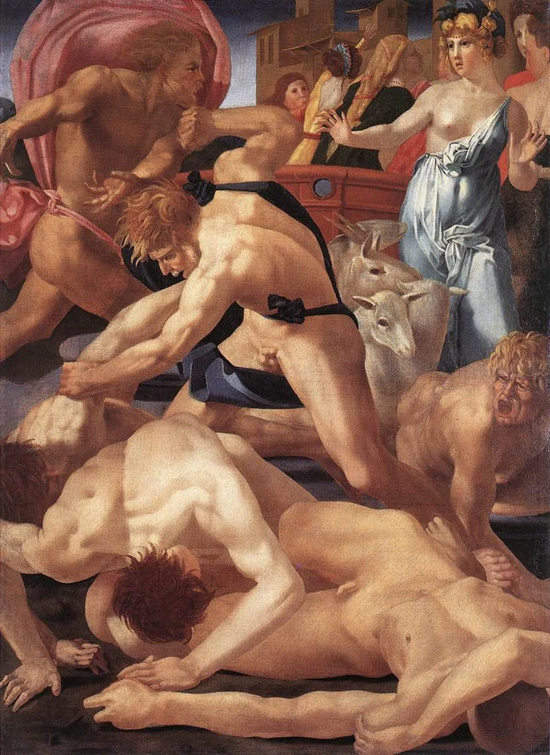 Moïse försvarar Jethros döttrar - Rosso Fiorentino