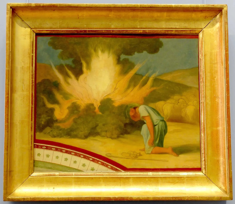 Mose framför den Brinnande Busken - Hippolyte Flandrin
