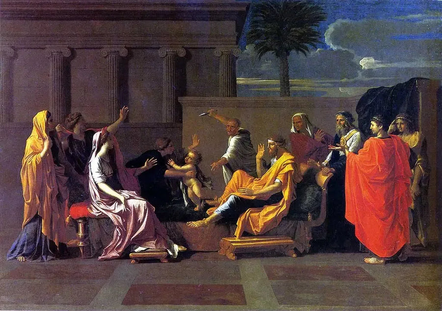 Mose barn som trampar på Faraos krona - Nicolas Poussin