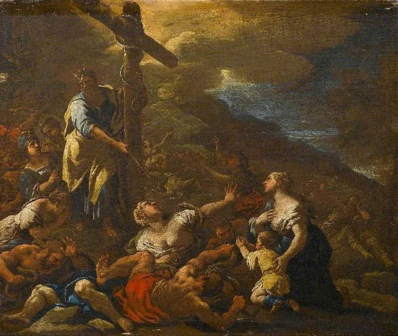 Moses och den brinnande ormen - Luca Giordano