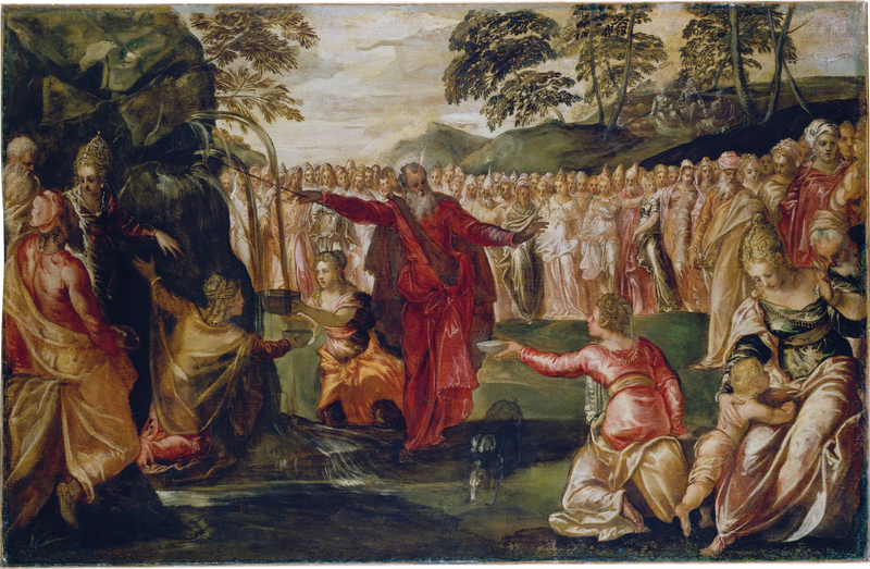 Moïse som slår på klippan - Jacopo Tintoretto
