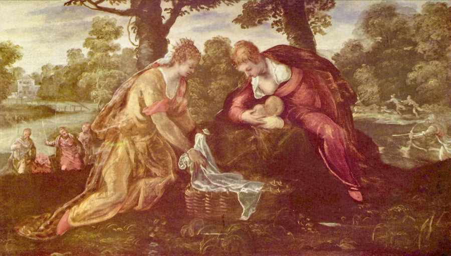 Moses räddad ur vattnet - Jacopo Tintoretto