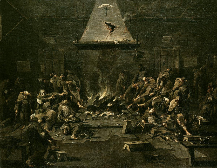 Mönche am Feuer - Alessandro Magnasco