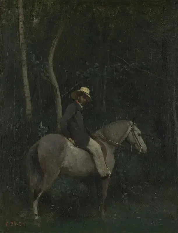 Herr Pivot till häst - Jean-Baptiste Camille Corot