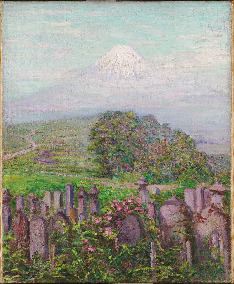 Mont Fuji och dess gravstenar - Lilla Cabot Perry